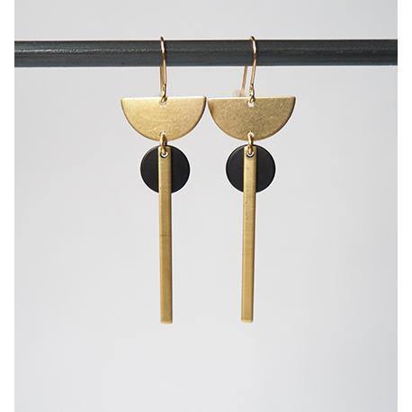 Brass disc earrings 2025