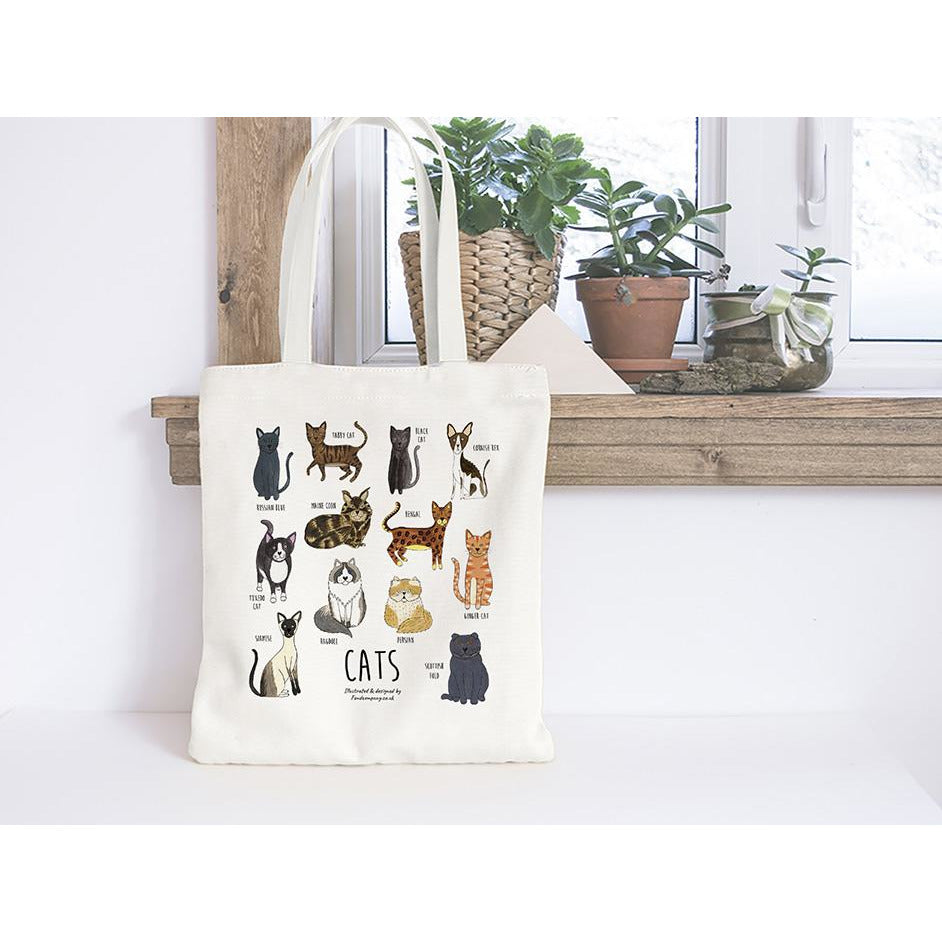Illustrated Cat Tote Bag