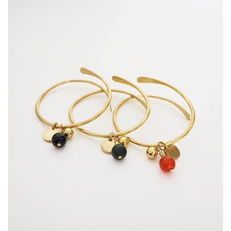 Brass Bracelet + Beads Bracelet - Rock Paper Scissors