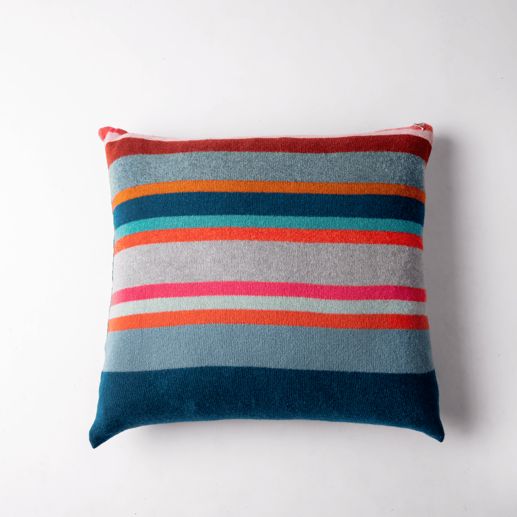 Square Multi Stripe Cushion - Rock Paper Scissors